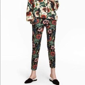 NWOT H&M Poppy Black Floral Pants